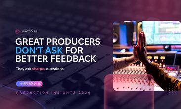 Producer and artist discussing feedback during a mix session